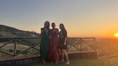 me and my friend during agusut in tuscany and umbria