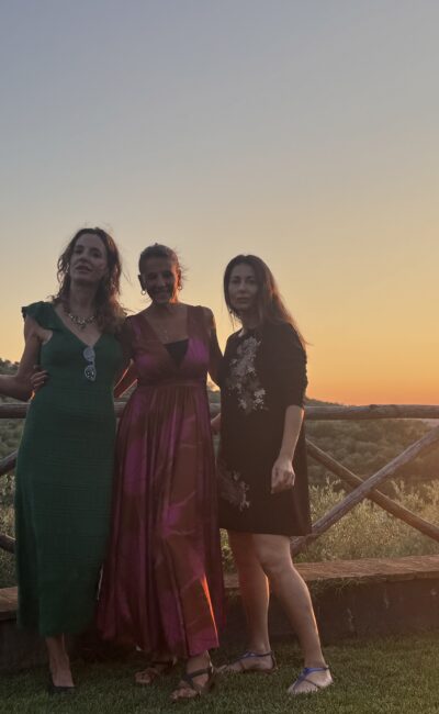 me and my friend during agusut in tuscany and umbria