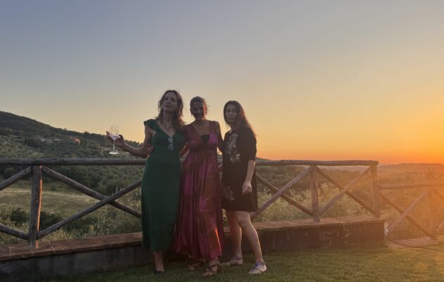 me and my friend during agusut in tuscany and umbria