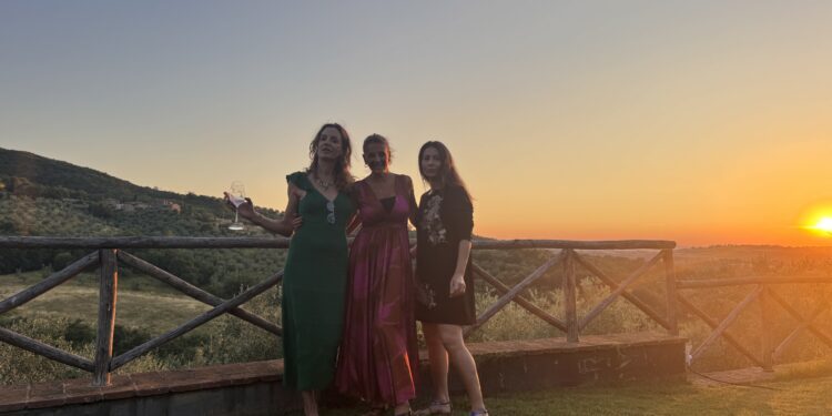 me and my friend during agusut in tuscany and umbria
